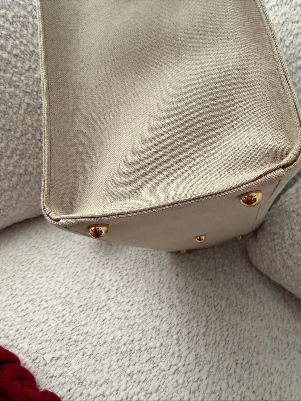 Fendi Beige Canvas Tote with Brown Leather Handles and Gold Hardware - Picture 6 of 13